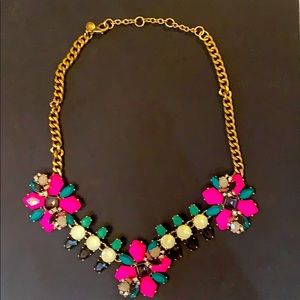 J. Crew Statement Necklace - Hot Pink & Teal